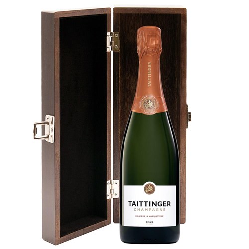 Taittinger Les Folies de la Marquetterie 75cl in Elm Wood Gift Box